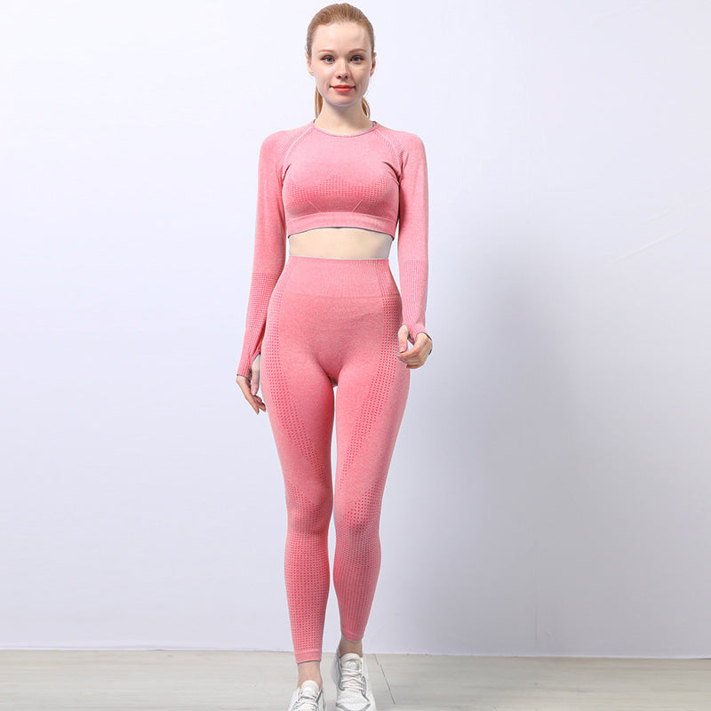 Jacquard Seamless Yoga Wear Suit