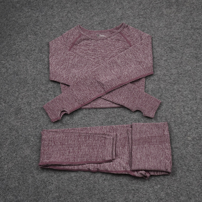 Jacquard Seamless Yoga Wear Suit