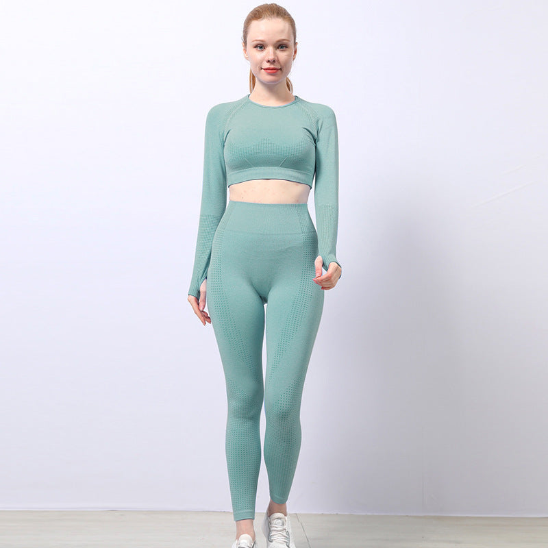 Jacquard Seamless Yoga Wear Suit